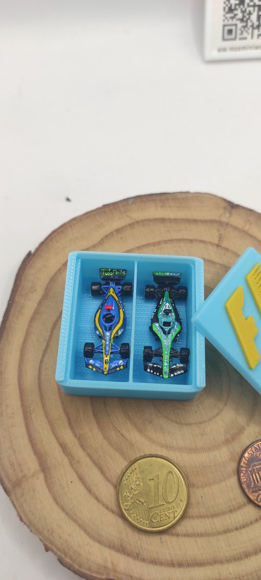 F1 FORMULA 1 miniature 33mm(1.30"). COLLECTOR box F. Alonso handmade fan art.