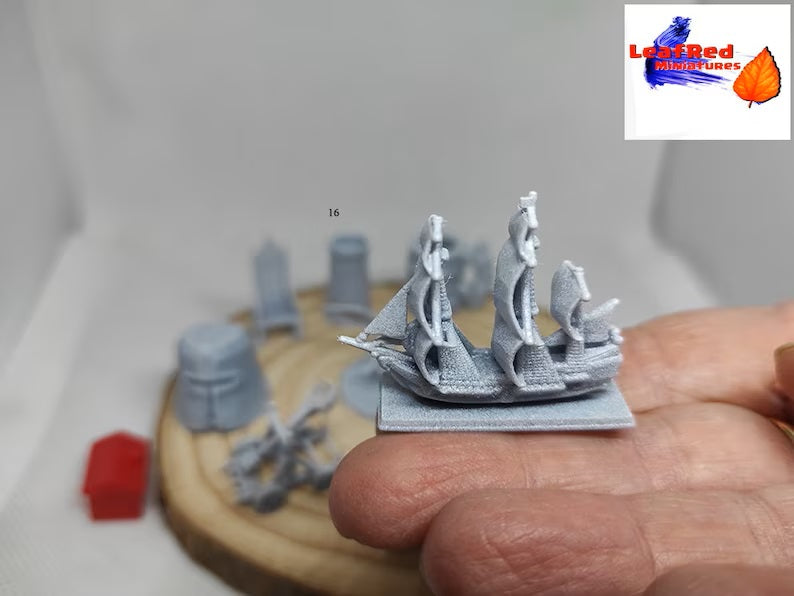 SAILBOAT MINIATURE. Game board piece replace.  Unpainted, painted in one color, painted in several colors. Perfect gift for dioramas.