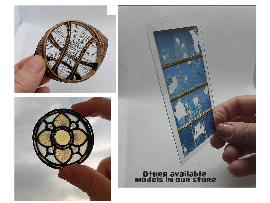 Miniature Stained Glass Window panel ORANGE FLOWER Model. Custom size. Mini Stained Glass Dollhous. Dioramas, Scenes, gifts, cakes, desk decoration.