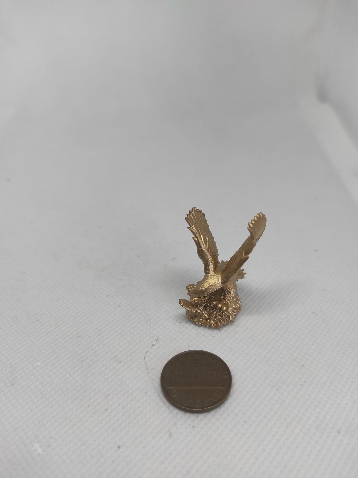 CUSTOM miniature GOLD EAGLE sculpture. Painted or ready 3D printed. Game token piece.