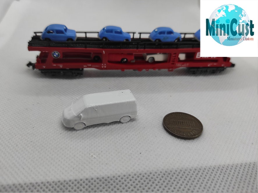 Ford Transit, N-GAUGE, modern, Suitable for N-scale railways and dioramas, gifts, dollhouse, cakes DIY or painted.