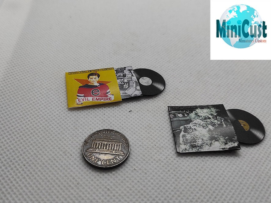 Miniature handmade fanart RAING AGAINST the MACHINE record Album collection 1:12th or 1/6 scale available