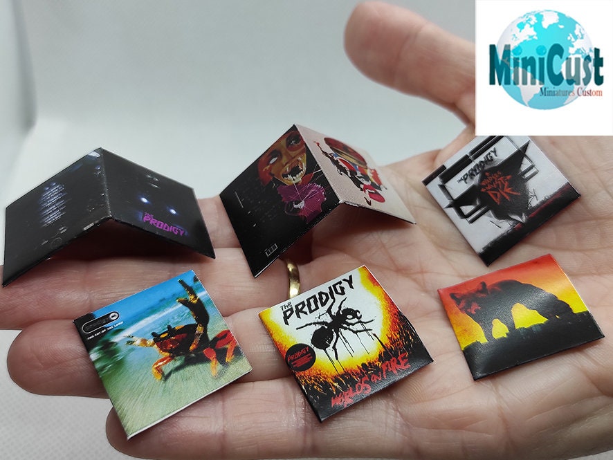 Miniature handmade fanart THE PRODIGY record Album collection 1:12th scale