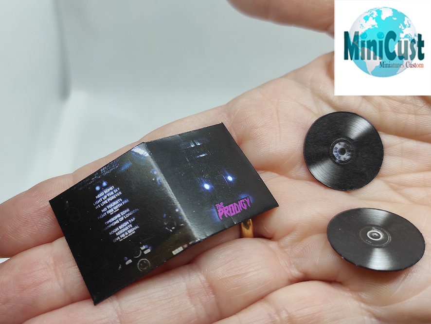 Miniature handmade fanart THE PRODIGY record Album collection 1:12th scale