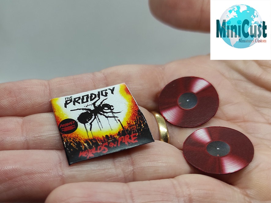 Miniature handmade fanart THE PRODIGY record Album collection 1:12th scale