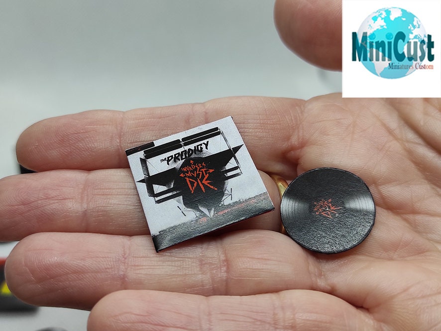 Miniature handmade fanart THE PRODIGY record Album collection 1:12th scale