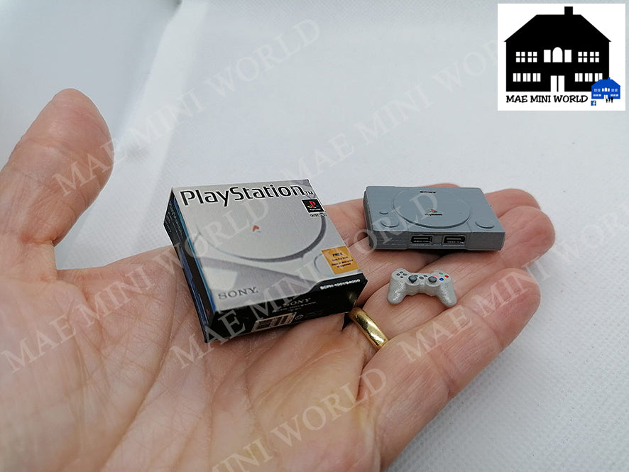 PLAYSTATION. Miniature with box & controller. Miniature 3D