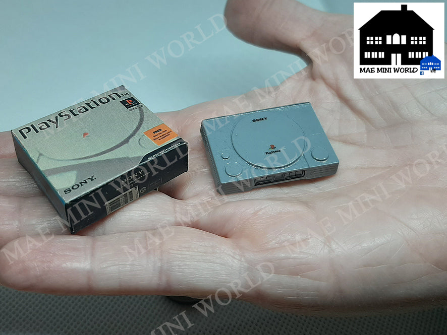 PLAYSTATION. Miniature with box & controller. Miniature 3D