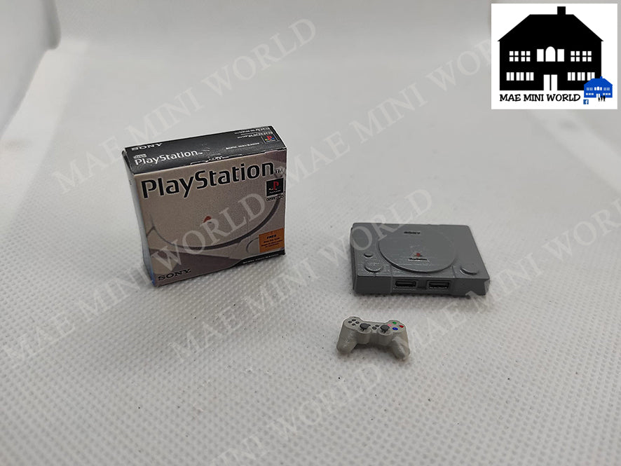 PLAYSTATION. Miniature with box & controller. Miniature 3D