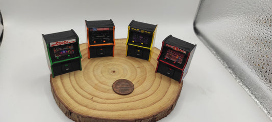 ARCADE MACHINE. VIDEOGAME VINTAGE Scale 1:64, Pacman, Mortal Kombat II, Fast and Furious, Mario Brothers