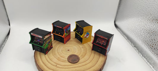 ARCADE MACHINE. VIDEOGAME VINTAGE Scale 1:64, Pacman, Mortal Kombat II, Fast and Furious, Mario Brothers