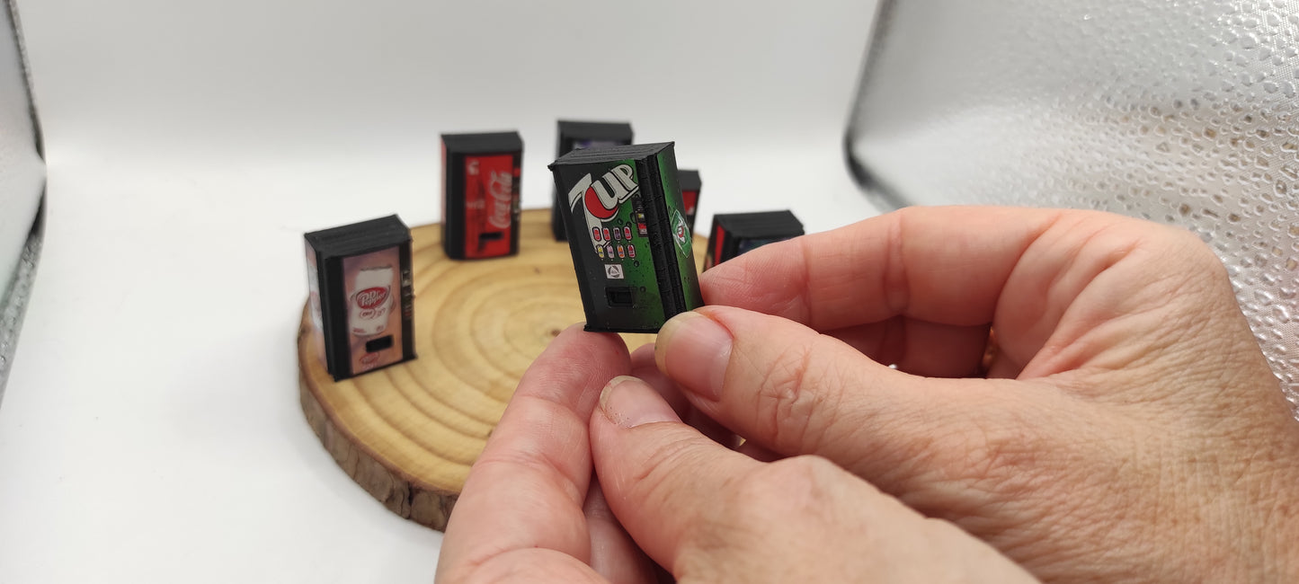 SODA MACHINE Scale 1:64, Handmade miniature. Coke, Fanta, Pepsi, Dr. Pepper Diet, Mountain Dew...