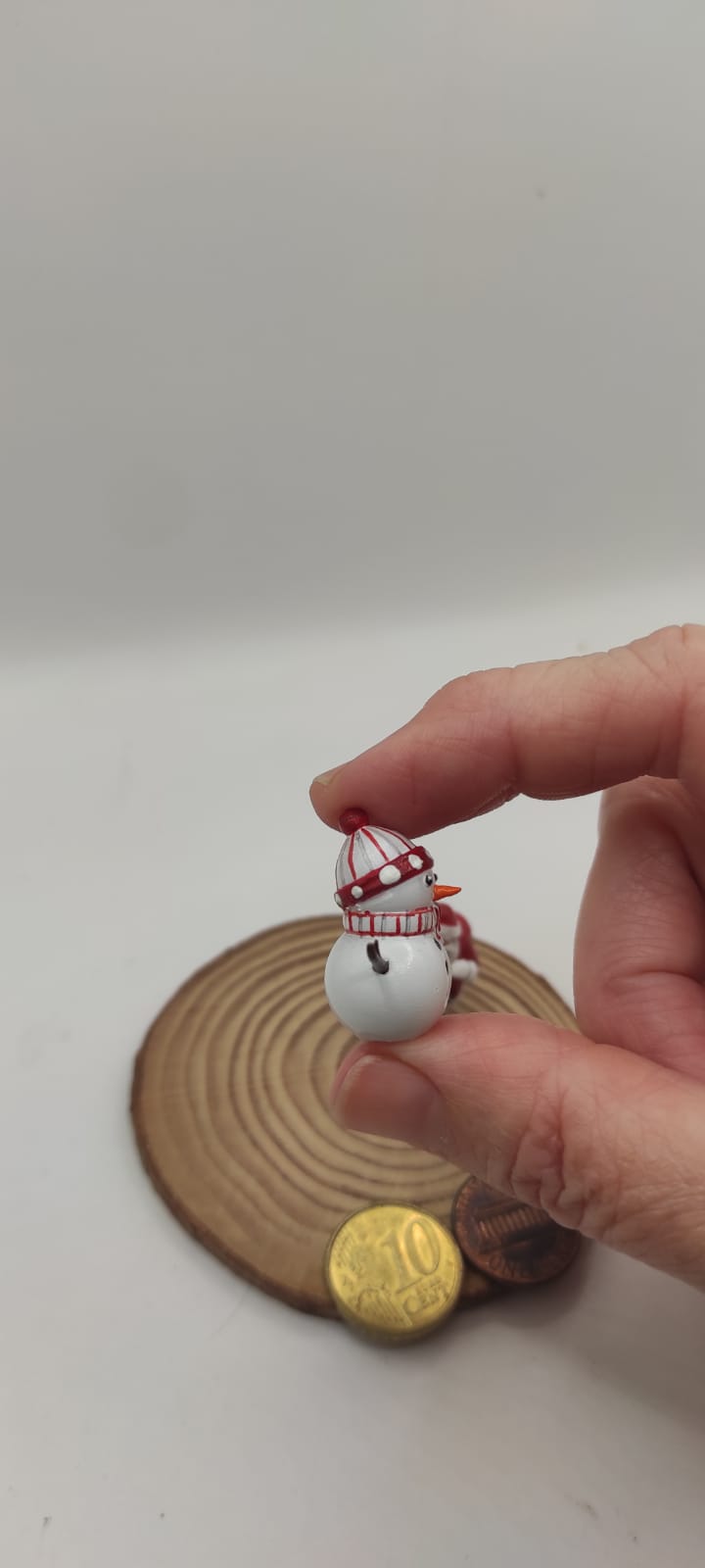❄️☃️ Miniature SNOWMAN 1 Inch – Hand-Painted Christmas Collectible