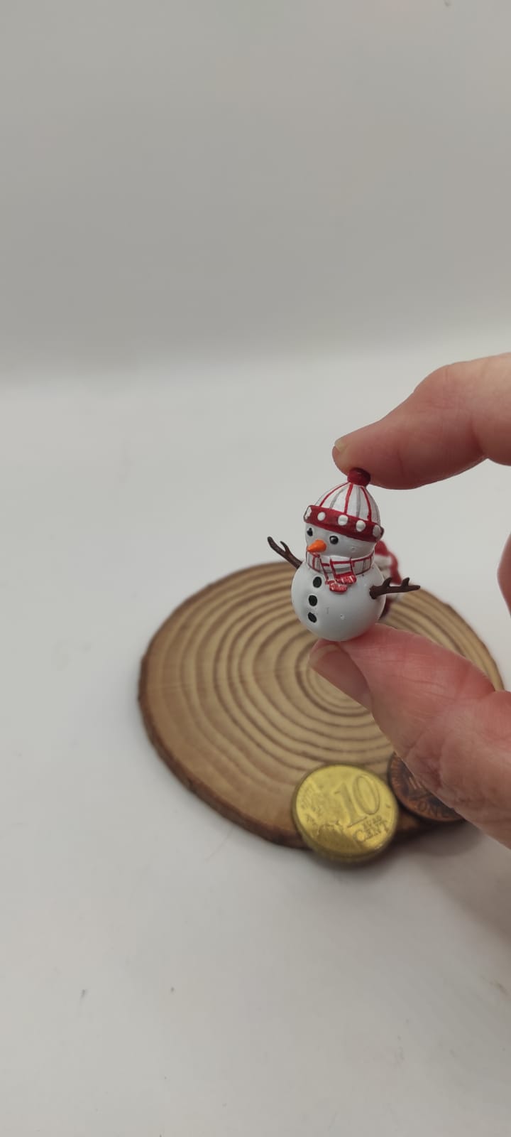 ❄️☃️ Miniature SNOWMAN 1 Inch – Hand-Painted Christmas Collectible