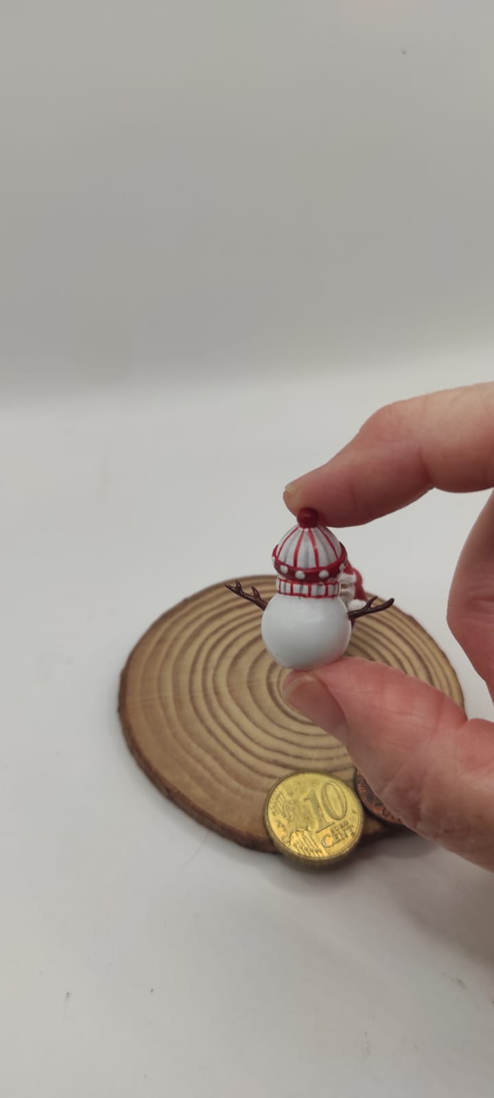 ❄️☃️ Miniature SNOWMAN 1 Inch – Hand-Painted Christmas Collectible