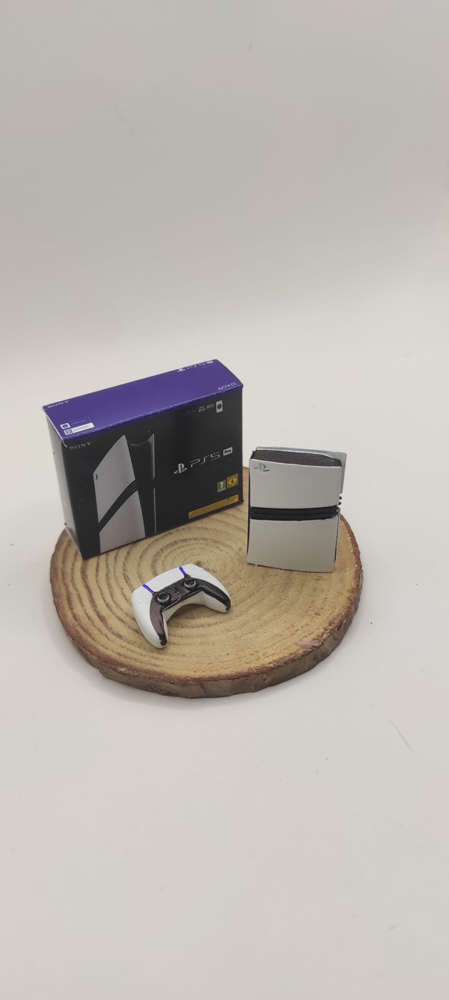 PS5 Pro Miniature Console with Controller & Paper Box