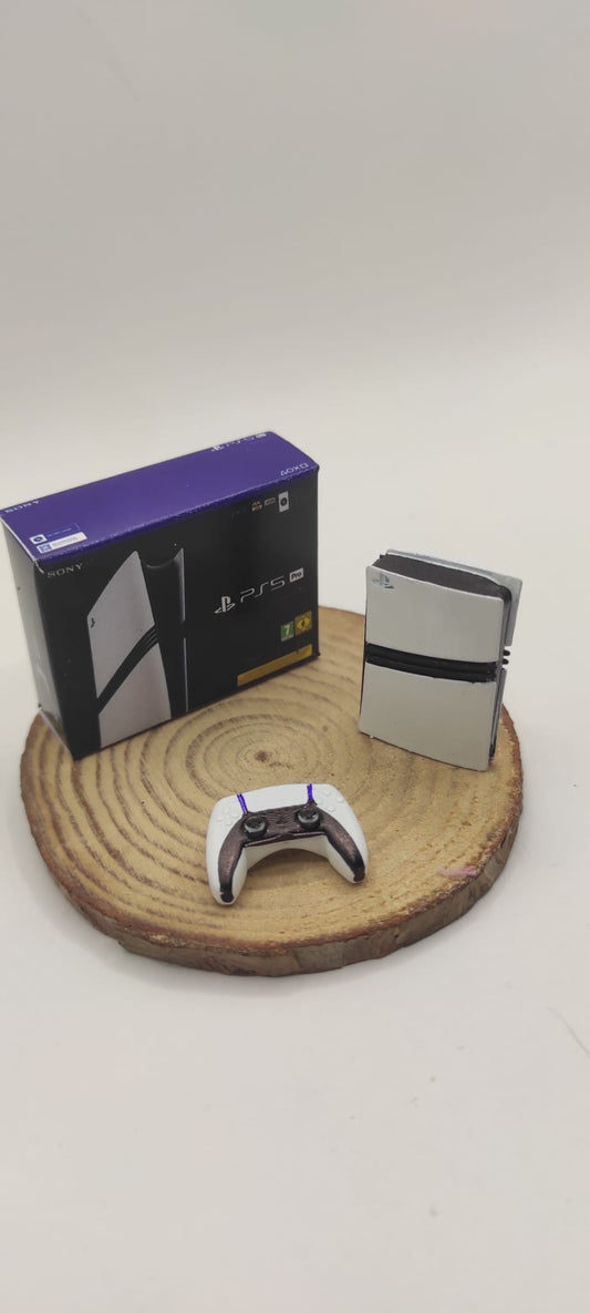 PS5 Pro Miniature Console with Controller & Paper Box