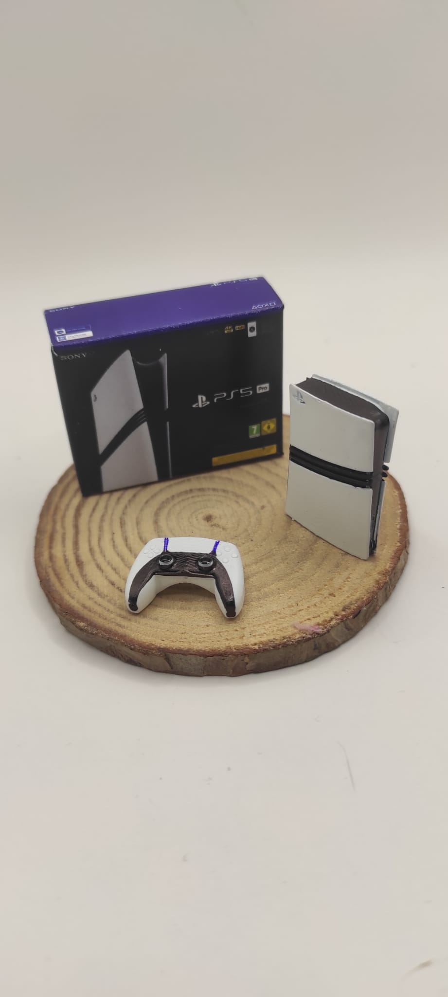 PS5 Pro Miniature Console with Controller & Paper Box