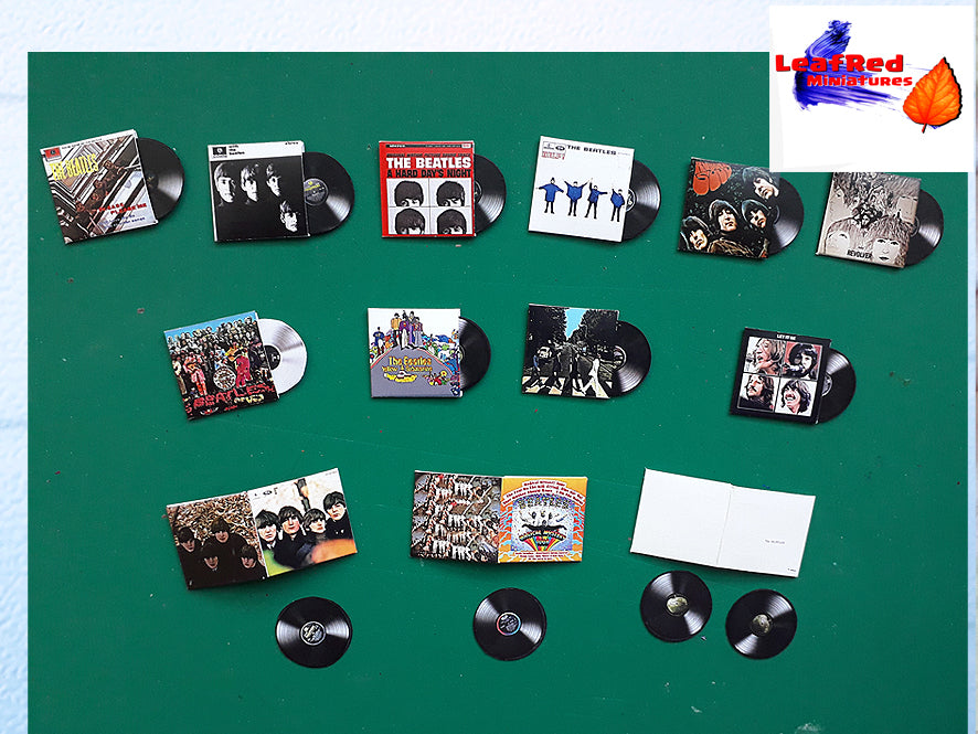 BEATLES Collection. 13 Miniature VINYL record vintage