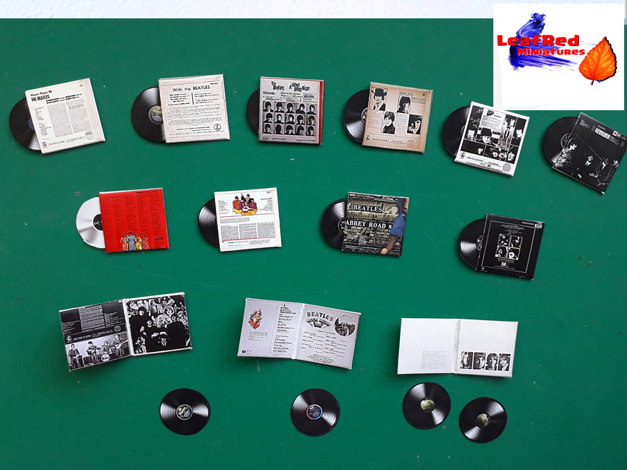 BEATLES Collection. 13 Miniature VINYL record vintage