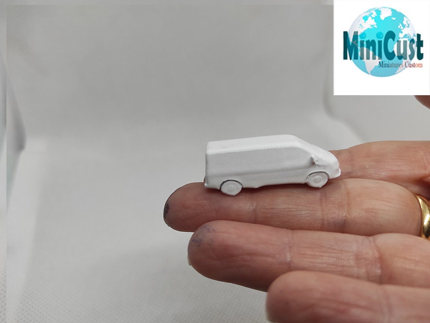 Ford Transit, N-GAUGE, modern, Suitable for N-scale railways and dioramas, gifts, dollhouse, cakes DIY or painted.