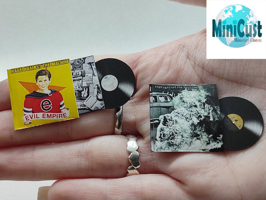 Miniature handmade fanart RAING AGAINST the MACHINE record Album collection 1:12th or 1/6 scale available