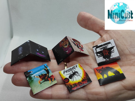 Miniature handmade fanart THE PRODIGY record Album collection 1:12th scale
