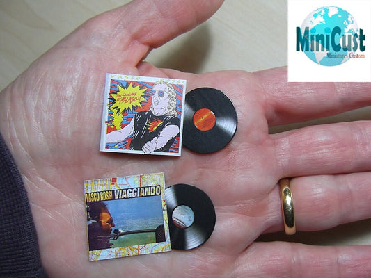 VASCO ROSSI  Fanart Collection. 6 Miniature VINYL  record vintage. Scale 1/12.