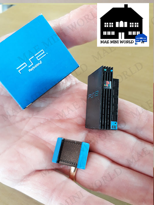 PS2 Miniature console with box. Miniature 3D