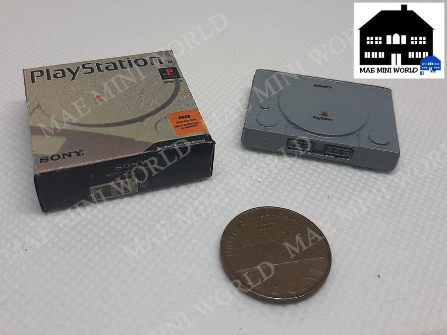 PLAYSTATION. Miniature with box & controller. Miniature 3D