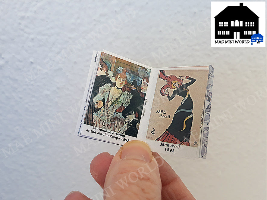 Miniature book. TOULOUSE-LAUTREC. handmade 1/6th scale. Impressionism, Painter recopilation