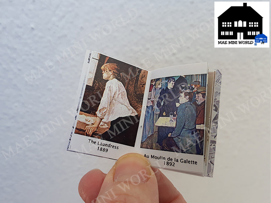 Miniature book. TOULOUSE-LAUTREC. handmade 1/6th scale. Impressionism, Painter recopilation