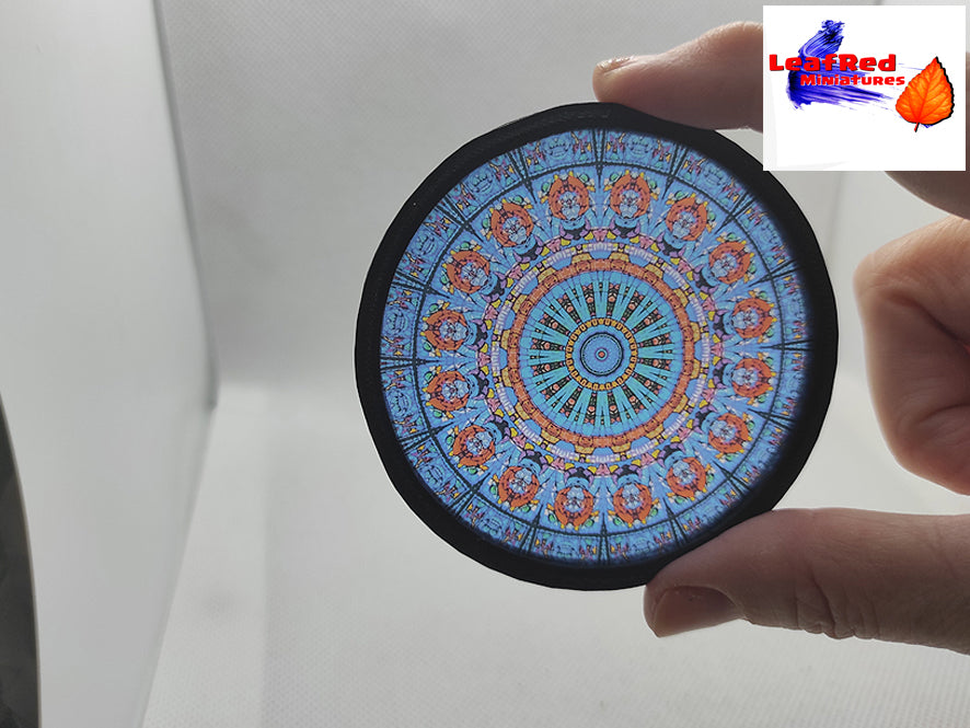 Miniature ROUND Stained Glass window. Serie Church I Dollhouse scale 1/6 or 1/12. Custom siz