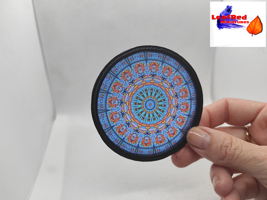 Miniature ROUND Stained Glass window. Serie Church I Dollhouse scale 1/6 or 1/12. Custom siz